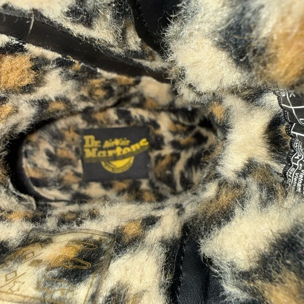Dr. Martens Black Boots with Leopard Print